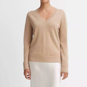 Vince camel v-neck cashmere sweater size large